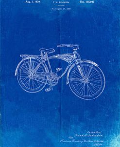 PP446-Faded Blueprint Schwinn 1939 BC117 Bicycle Patent Poster