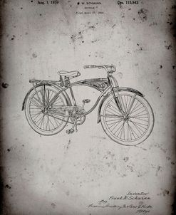 PP446-Faded Grey Schwinn 1939 BC117 Bicycle Patent Poster