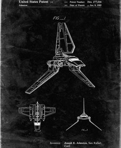 PP449-Black Grunge Star Wars Lambda Class T-4a Shuttle Patent Poster