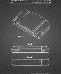 PP451-Black Grid Nintendo 64 Game Cartridge Patent Poster