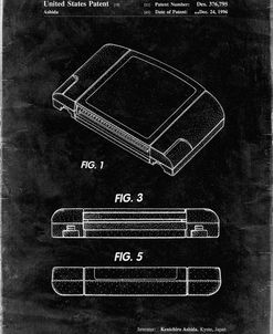 PP451-Black Grunge Nintendo 64 Game Cartridge Patent Poster