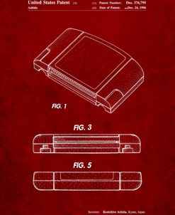 PP451-Burgundy Nintendo 64 Game Cartridge Patent Poster