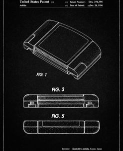PP451-Vintage Black Nintendo 64 Game Cartridge Patent Poster