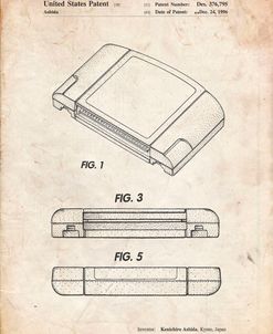 PP451-Vintage Parchment Nintendo 64 Game Cartridge Patent Poster
