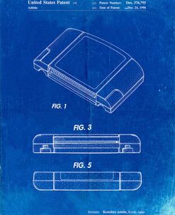PP451-Faded Blueprint Nintendo 64 Game Cartridge Patent Poster