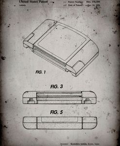 PP451-Faded Grey Nintendo 64 Game Cartridge Patent Poster