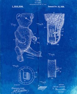 PP452-Faded Blueprint Whistle Teddy Bear 1919 Patent Poster