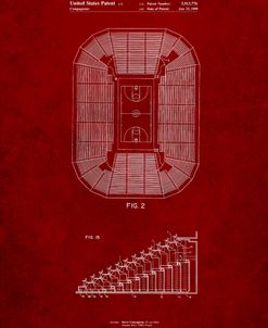 PP453-Burgundy Retractable Arena Seating Patent Poster