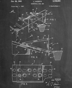 PP454-Chalkboard Basketball Adjustable Goal 1962 Patent Poster