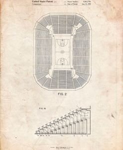 PP453-Vintage Parchment Retractable Arena Seating Patent Poster