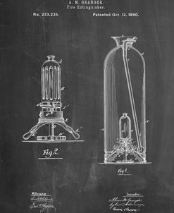 PP461-Chalkboard Antique Fire Extinguisher 1880 Patent Poster