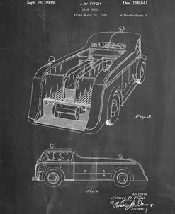 PP462-Chalkboard Firetruck 1939 Two Image Patent Poster