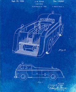 PP462-Faded Blueprint Firetruck 1939 Two Image Patent Poster