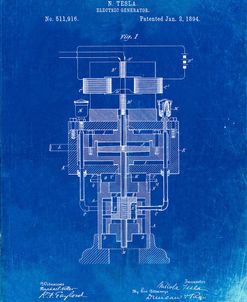 PP463-Faded Blueprint Tesla Electric Generator Poster