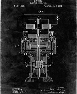 PP463-Black Grunge Tesla Electric Generator Poster
