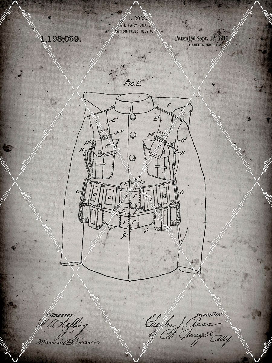 PP465-Faded Grey World War 1 Military Coat Patent Poster