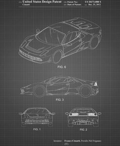 PP466-Black Grid Ferrari 2012 SP12 Patent Poster