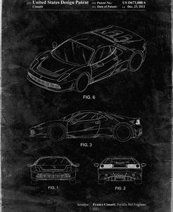 PP466-Black Grunge Ferrari 2012 SP12 Patent Poster