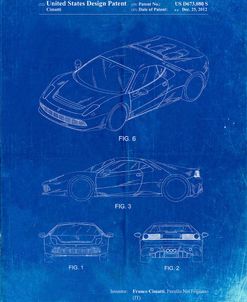 PP466-Faded Blueprint Ferrari 2012 SP12 Patent Poster