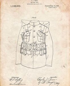 PP465-Vintage Parchment World War 1 Military Coat Patent Poster