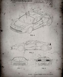 PP466-Faded Grey Ferrari 2012 SP12 Patent Poster