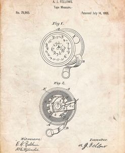 PP468-Vintage Parchment Tape Measure 1868 Patent Poster