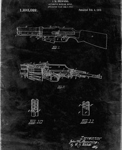 PP469-Black Grunge M1919 Browning Automic Rifle Patent Poster