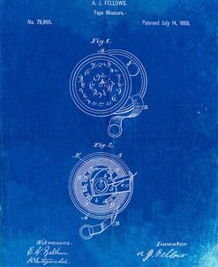 PP468-Faded Blueprint Tape Measure 1868 Patent Poster
