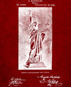 PP474-Burgundy Statue Of Liberty Poster