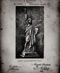 PP474-Faded Grey Statue Of Liberty Poster