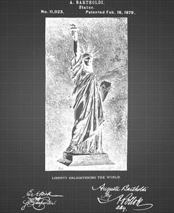 PP474-Black Grid Statue Of Liberty Poster