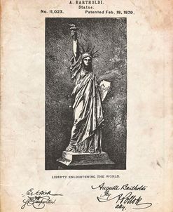 PP474-Vintage Parchment Statue Of Liberty Poster