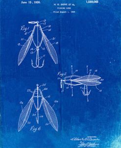 PP476-Faded Blueprint Surface Fishing Lure Patent Poster