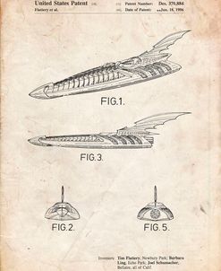 PP483-Vintage Parchment Batman Forever Batboat Patent Poster