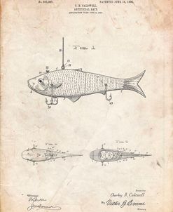 PP485-Vintage Parchment Fishing Artificial Bait Poster