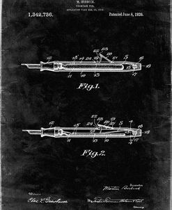 PP486-Black Grunge Houston Fountain Pen Company 1920 Patent Poster