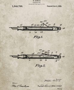 PP486-Sandstone Houston Fountain Pen Company 1920 Patent Poster