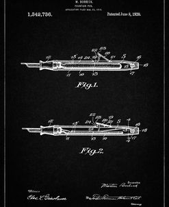 PP486-Vintage Black Houston Fountain Pen Company 1920 Patent Poster