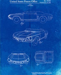 PP489-Faded Blueprint 1962 Chevrolet Covair Super Spyder Concept Patent Print