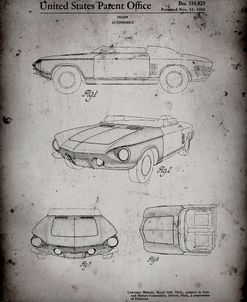 PP489-Faded Grey 1962 Chevrolet Covair Super Spyder Concept Patent Print