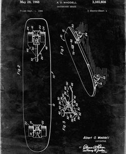 PP492-Black Grunge Skateboard Brake Patent Poster