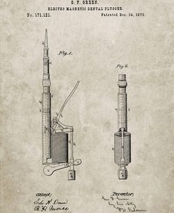 PP491-Sandstone Dentist Drill Patent Poster