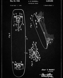 PP492-Vintage Black Skateboard Brake Patent Poster