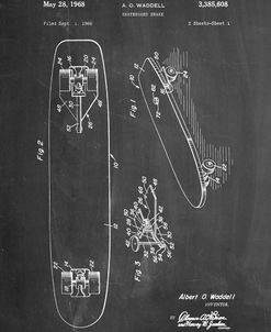 PP492-Chalkboard Skateboard Brake Patent Poster