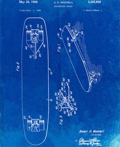 PP492-Faded Blueprint Skateboard Brake Patent Poster