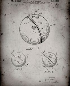 PP493-Faded Grey Bowling Ball 1967 Patent Poster