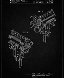 PP495-Vintage Black Stage Lights Patent Poster