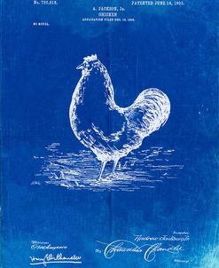PP497-Faded Blueprint Chicken Patent Poster