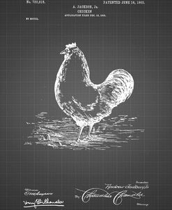 PP497-Black Grid Chicken Patent Poster