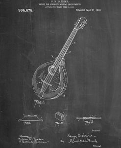 PP499-Chalkboard Gibson Mandolin Bridge Patent Poster